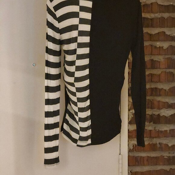 Custo Barcelona Top Tunic Mismatch Long Sleeves Size 4 M Medium - Picture 4 of 8